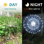 JJGoo Solar Firework Lights, 2 Pack 120 LEDs 2 Lighting Modes Solar Garden Lights Outdoor Waterproof for Yard Patio Walkway Pathway Party Wedding Christmas Decorative- Cool White - Image 8