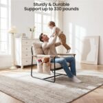 Comfy Accent Chair Cozy Reclining Sleeper Oversized Recliner Arm Chairs for Living Room Modern Lounge Armchair with Wood Armrests Sturdy Upholstered Single Sofa for Bedroom Home Office - Image 4