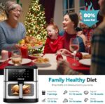 DEIME Air Fryer 10.2 QT, 1700W Large Capacity with 10 Preset, Visual Cooking Window, Non-Stick Basket, Recipe Included (Silver) - Image 4