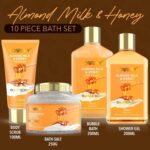 Mothers Day Gifts for Mom Women Gift Basket for Women - 10 Pc Almond Milk & Honey Beauty & Personal Care Set - Home Bath Pampering Package for Relaxing - Spa Self Care Kit - Birthday, Mom, Anniversary - Image 3