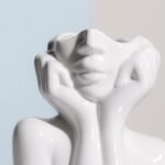 BrownLove Ceramic Face Vase White Flower Vase for Decor Female Form Face Vase Art Vase Modern Decorative Vase Centerpiece for Table Shelf Living Room Office Bedroom Small - Image 3