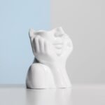 BrownLove Ceramic Face Vase White Flower Vase for Decor Female Form Face Vase Art Vase Modern Decorative Vase Centerpiece for Table Shelf Living Room Office Bedroom Small - Image 4
