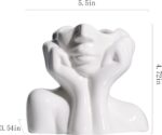 BrownLove Ceramic Face Vase White Flower Vase for Decor Female Form Face Vase Art Vase Modern Decorative Vase Centerpiece for Table Shelf Living Room Office Bedroom Small - Image 5