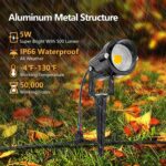 ZUCKEO All-in-One Low Voltage Landscape Lighting Kit, 5W LED Landscape Lights with Transformer, 120FT Wire and Connectors, Waterproof Outdoor Spotlight for Yard Garden House, 3000K 12V-24V, 12Pack - Image 4