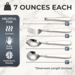 Weighted Utensils for Tremors and Parkinsons, Heavy Weight Stainless Steel Silverware Set, Adaptive Eating Flatware Helps Hand Tremors, Parkinsons Aids for Living, Arthritis - Knife, Fork, Spoons, 7oz - Image 3