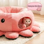 Cat Tunnel Bed with 20 Cat Toys, Collapsible Play Tunnel for Indoor Cats, Kitten Toys for Indoor Kittens, Octopus Shaped - Image 4