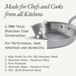 Made In Cookware | 3-Piece (Includes 8",10",12") Stainless Frying Pan Set | 5 Ply Stainless Clad | Professional Cookware | Crafted in Italy | Induction Compatible - Image 3