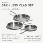 Made In Cookware | 3-Piece (Includes 8",10",12") Stainless Frying Pan Set | 5 Ply Stainless Clad | Professional Cookware | Crafted in Italy | Induction Compatible - Image 5