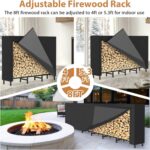 CADUKE 8ft Firewood Rack with Cover, Heavy Duty Fire Wood Rack Outdoor & Indoor, Firewood Storage Log Rack with Weather Resistant 600D Oxford Fabric Cover - Image 3