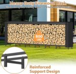 CADUKE 8ft Firewood Rack with Cover, Heavy Duty Fire Wood Rack Outdoor & Indoor, Firewood Storage Log Rack with Weather Resistant 600D Oxford Fabric Cover - Image 5