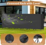 CADUKE 8ft Firewood Rack with Cover, Heavy Duty Fire Wood Rack Outdoor & Indoor, Firewood Storage Log Rack with Weather Resistant 600D Oxford Fabric Cover - Image 6