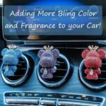 Cute Car Accessories, Bling Crystal Bear Car Air Freshener With Vent Clip,Rhinestone Aesthetic Car Decor Interior Decoration (BLUE) - Image 3