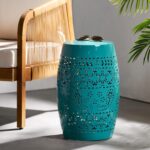 Christopher Knight Home Ruby Outdoor 12" Iron Side Table, Teal - Image 3