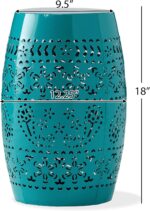 Christopher Knight Home Ruby Outdoor 12" Iron Side Table, Teal - Image 4
