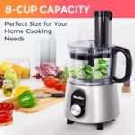 Mueller Ultra Prep Food Processor Chopper for Dicing, Slicing, Shredding, Mincing, and Pureeing, Food Chopper for Vegetables, Meat, Grains, Nuts, 8 Cup, Silver - Image 3