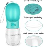 Kalimdor Dog Water Bottle, Leak Proof Portable Puppy Water Dispenser with Drinking Feeder for Pets Outdoor Walking, Hiking, Travel, Food Grade Plastic (12oz Blue) - Image 3