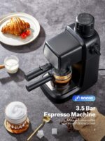 Reemix Espresso Machine 3.5 Bar, 800W Compact Size Coffee Maker with Steam Wand, 4 Cups Cappuccino & Latte Machine for Home and Office - Image 3