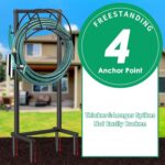 TomCare Garden Hose Holder 4 Spikes Garden Hose Reel Hose Stand Upgraded Water Hose Storage with Tool Hooks Garden Hose Hanger Organizer Holds 160ft Hoses for Outside Yard Lawn, Black - Image 5