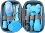 PandaEar Baby Healthcare and Grooming Kit, Baby Safety Set Baby Comb, Brush, Finger Toothbrush, Nail Clippers, Scissors, Nasal Aspirator, Baby Essentials Nursery Care Kit (13-in-1 Blue) - Image 3