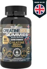 WellBoost Creatine Gold – 5000mg Creatine Monohydrate, Vegan, Sugar-Free Gummies for Lean Muscle Growth, Endurance, Recovery & Energy (1 Month Supply) with Mixed Berry Flavour. - Image 6