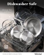 Titanium Pans set, 8+10+12Inch Pure Titanium Hammered Pro with Two Lids, Non-Toxic Skillet for Cooking, PFAS/PFOA/PTFE Free Cookware, Dishwasher&Oven Safe, Kitchen Induction Compatible - Image 4