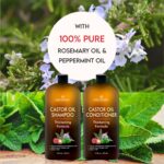 Castor Oil Shampoo and Conditioner - An Anti Hair Loss Set Thickening formula For Hair Regrowth, Anti Thinning Sulfate Free For Men & Women Anti Dandruff Treatment - 16 oz - Image 4