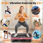 AXV Vibration Plate Fitness Platform Exercise Machine Vibrating Shaking Full Body Shaker Workout Vibrate Stand Shake Board Sport for Weight Loss Fat Burner for Gym Home Office - Image 3