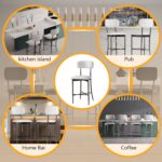 26.3 Inch Counter Height Bar Stools, Modern Counter Stools with Backrest,Dining Chairs with Leather Seat, Sturdy Frame and Footrests for Kitchen Island, Dining Room, Counter,White - Image 6