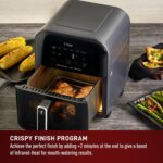 T-fal Infrared Air Fryer, 2x Faster Than Traditional Heating*, Large Air Fryer Toaster Oven Combo, 6 Qt Digital Touch Screen, 7-in-1 Cooking Functions, No-Shake Technology, 1550W, Black, - Image 6
