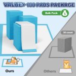 Puppy Pads XL 100 Count, Dog Pee Pads Extra Large, 34"x28" Pee Pads for Dogs, X-Large Disposable Dog Training Pads Super Absorbent&Leak-Proof, Quick-Dry Potty Piddle Pads for Doggy, Cats, Pet Supplies - Image 3