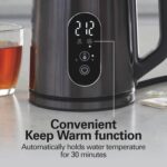 Hamilton Beach Digital Temperature Control Electric Tea Kettle, Hot Water Boiler & Heater 1.7L, 5 Preset Modes + Keep Warm, Fast Boil 1500 Watts, BPA Free, Double Wall Construction, Black (40851) - Image 5