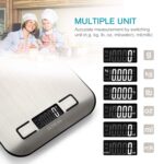 Ultrean Food Scale, Digital Kitchen Scale with LCD Display, Weight Grams and Ounces for Baking Cooking and Meal Prep, 6 Units with Tare Function, 304 Stainless Steel, 11lb (Batteries Included) - Image 3