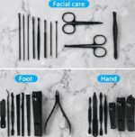 MINKINH Manicure Set Professional Nail Clipper Kit-26 Pieces Stainless Steel Manicure Kit,Nail Care Tools with Luxurious Travel Case (Brown) - Image 4