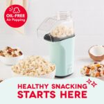 DASH Fresh Pop Popcorn Maker - Oil-Free, Air Popcorn Popper - With Measuring Cup & Recipe Guide - Perfect for Movie Nights - 16 Cups, Aqua - Image 3