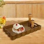 JUIOETURPine Wood Decorative Tray with Handle Rectangular Wooden Serving Tray for Breakfast in Bed,Coffee Table,Dining Table,or Kitchen - Perfect for Living Room,Bedroom,and Entryway Decor (Brown) - Image 4