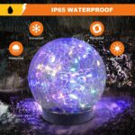 MLKNK Solar Globe Lights Outdoor Waterproof-Solar Balls-Solar Garden Lights-Orbs for Outside 2 Pack Cracked Glass Ball for Lawn Patio Yard Backyard Decorations - Image 3