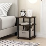 Furinno Turn-N-Tube Side Table, 3-Tier Square Modern End Table, Open Shelves Nightstand, Night Stand, Bedside Table, Easy Assembly, for Living Room, Bedroom, Columbia Walnut - Image 3