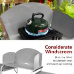 Folding Cooking Table Outdoor Portable Cook Station Aluminum Camping Kitchen with Storage Organizer, Windscreen, Hooks for BBQ, Party (Silver) - Image 4