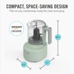 Martha Stewart 3 Cup Electric Food Chopper, Vegetable & Herb Mini Food Processor, 24oz BPA-Free Bowl, Stainless Steel Blades, Pour Spout, Dicing, Mincing, Chop & Puree, Dishwasher Safe, Honeydew - Image 6