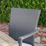 Christopher Knight Home Leah Outdoor 5 Piece Wood and Wicker Dining Set, Gray Finish/Gray - Image 5