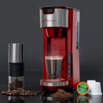 Mixpresso Red Single Serve Coffee Brewer K-Cup Pods Compatible & Ground, 30 oz Compact Coffee Maker Single Serve With 5 Brew Sizes Up To 14 Oz, Fits Travel Mug, Adjustable Drip Tray - Image 5