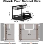 REALINN Under Sink Organizer, Pull Out Cabinet Storage 2 Tier Slide Out Sink Shelf, Kitchen Organizers and Storage, Black, 1 Pack - Image 3
