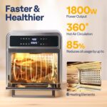 VIVOHOME 21 Qt Air Fryer Toaster Oven Combo, 8-in-1 Convection Oven Countertop with Rotisserie and Dehydrator, Stainless Steel Digital Air Fryer Oven with 7 Accessories, 1800W - Image 5