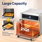 VIVOHOME 21 Qt Air Fryer Toaster Oven Combo, 8-in-1 Convection Oven Countertop with Rotisserie and Dehydrator, Stainless Steel Digital Air Fryer Oven with 7 Accessories, 1800W - Image 6