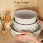 SODAY 15Pcs Pots and Pans Set Non Stick, Cookware Sets with Detachable Handle, Nonstick RV Kitchen Cooking Tools Removable Handles, Oven Safe, Induction Fast, Stackable Induction Cookware, White - Image 4