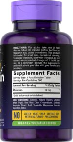 Carlyle Melatonin 12 mg Fast Dissolve 300 Tablets | Drug Free | Natural Berry Flavor | Vegetarian, Non-GMO, Gluten Free - Image 3