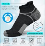 suaskk Men's Athletic Cushioned Ankle Socks, Comfort Wicking Anti-Blister Running Sock 5 Pairs - Image 3