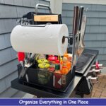 Geesta Grill Caddy for Outdoor Grill, BBQ Picnic Camping Caddy with Paper Towel Holder & Magnetic Tool Holder, Condiment Storage Utensil Kitchen Organizer for RV Camper, Tailgate Accessories - Image 3