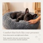 Small Calming Dogs Bed for Small Dogs Anti-Anxiety Machine Washable Fluffy Luxury Anti-Slip Waterproof Mute Base Warming Cozy Soft Pet Puppy Round Bed - Image 3