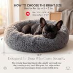 Small Calming Dogs Bed for Small Dogs Anti-Anxiety Machine Washable Fluffy Luxury Anti-Slip Waterproof Mute Base Warming Cozy Soft Pet Puppy Round Bed - Image 4